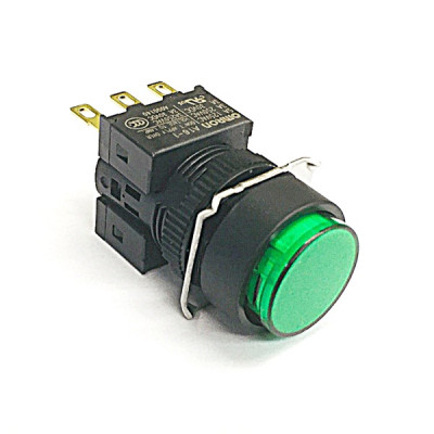 A16-TGM-1  非照光式押ボタンスイッチ  緑 モーメンタリ  16Φ 