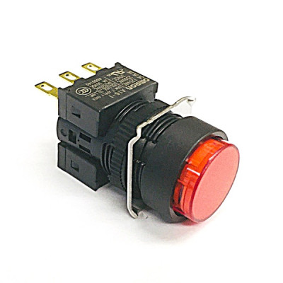 A16L-TRM-24D-1  LED照光式押ボタンスイッチ  赤  モーメンタリ  DC24V 16Φ 